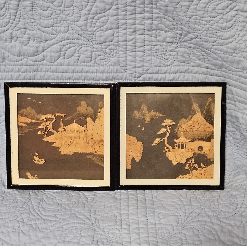 FUZHOU CORK PICTURES SET OF 2